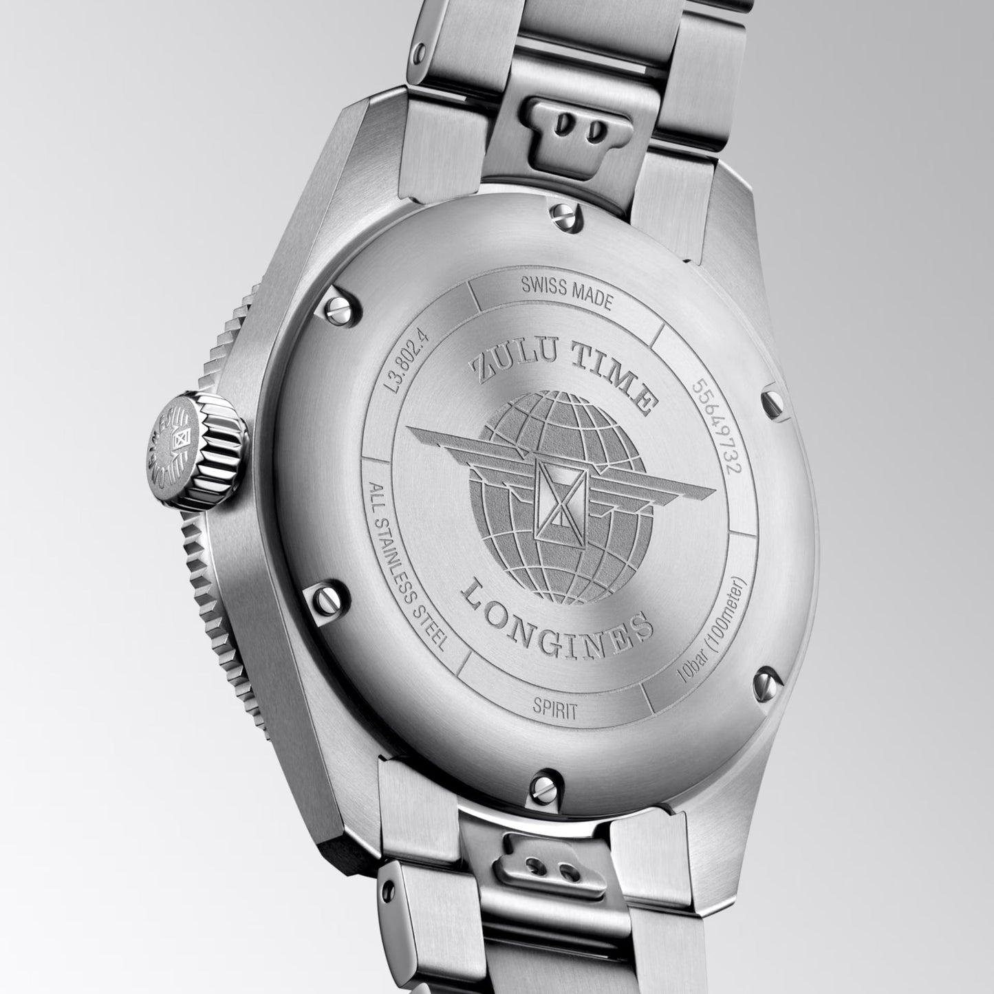 Longines Uhr Spirit Zulu Time 39mm anthrazit Automatik Stahl L3.802.4.60.6