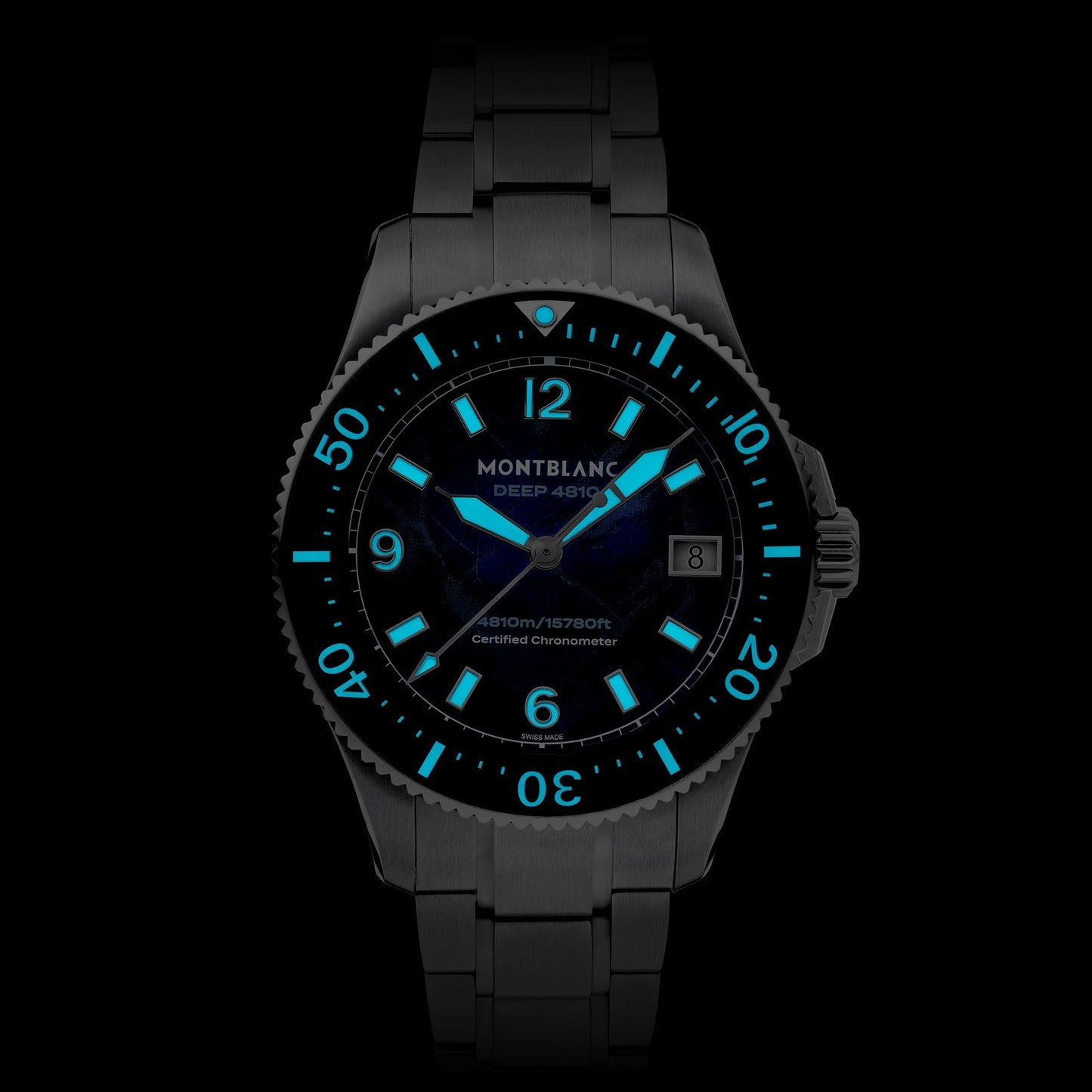 Montblanc Iced Sea 0 Oxygen Deep 4810 43mm Blue Automatic Titanium Watch 135634