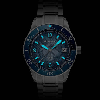Montblanc Watch Iced Sea Automatic Date 0 Oxygen 38mm Light Blue Automatic Steel 134022