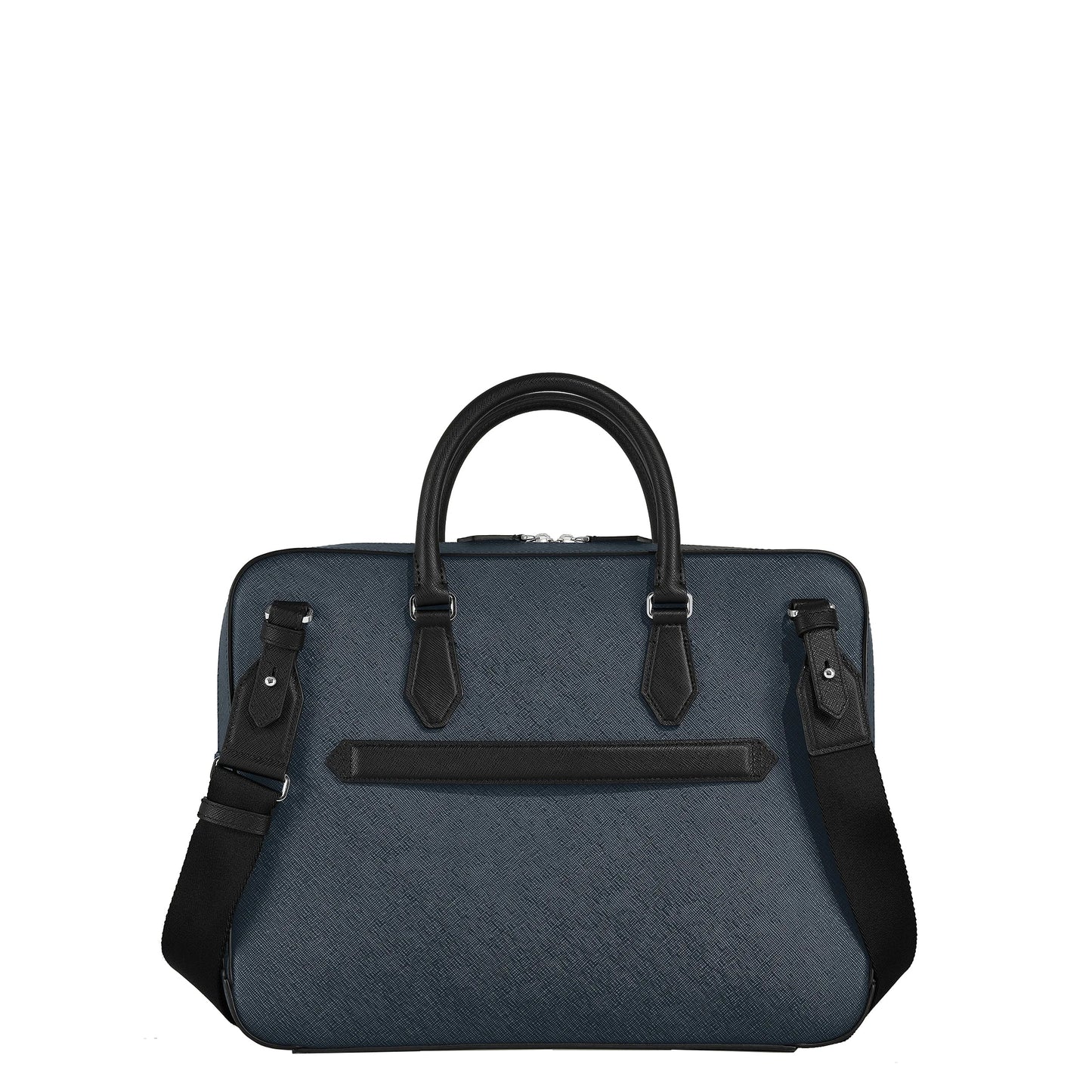Montblanc Sartorial tweed medium briefcase blue 220332