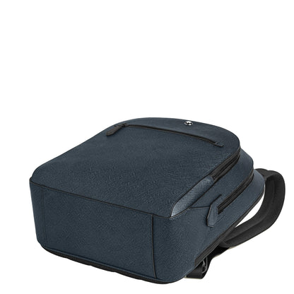 Montblanc Medium Sartorial Tweed Backpack in Blue with 3 Compartments 220335