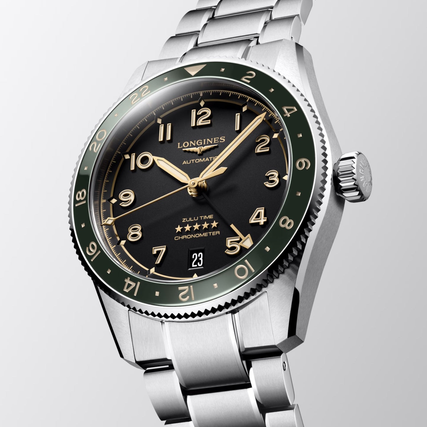 Longines Uhr Spirit Zulu Time 39mm Anthrazit Automatik Stahl L3.802.4.63.6