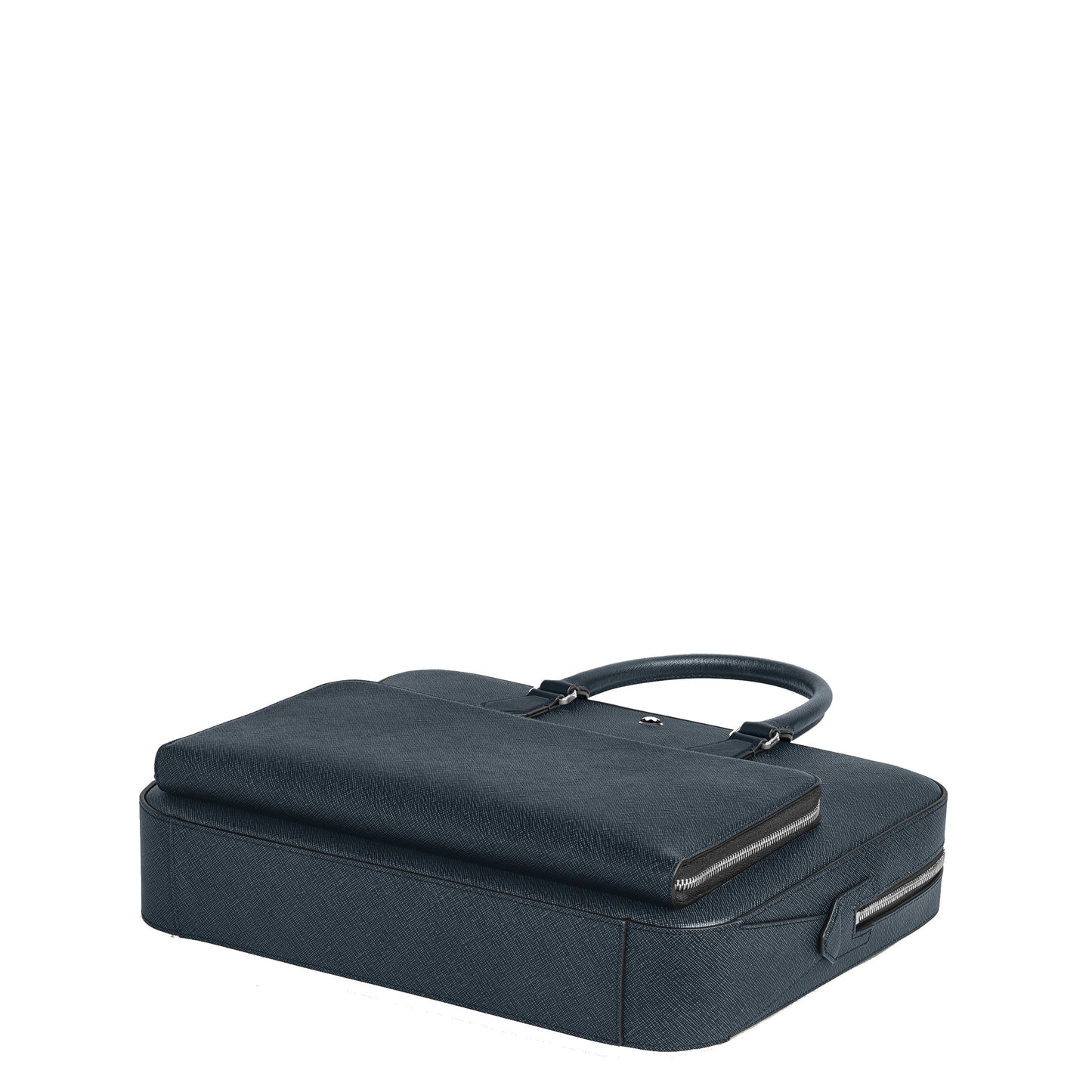 Montblanc Sartorial tweed medium briefcase blue 220332