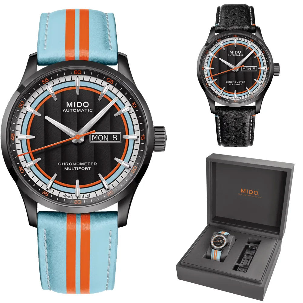 Mido watch Multifort Chronometer 1 Racer 42mm black automatic steel PVD finish black M038.431.36.051.00